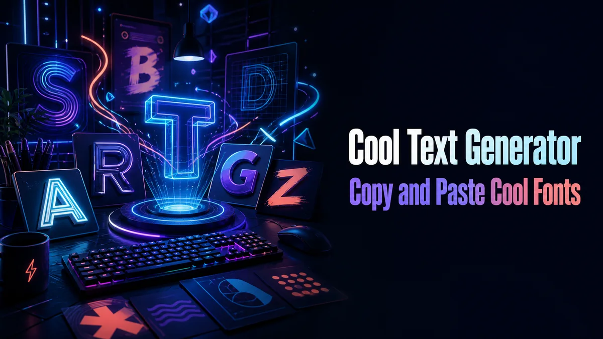 Original neon text lab with bold style cards for the Cool Text Generator