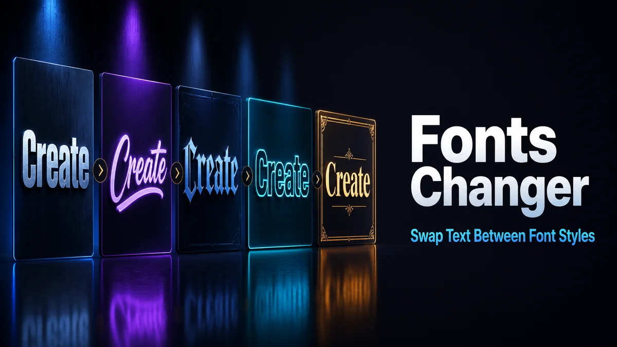 Original comparison gallery with multiple typography style cards for the Fonts Changer tool